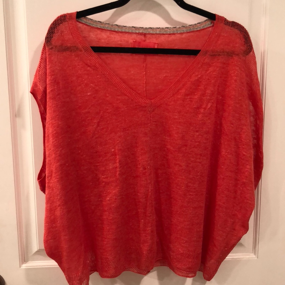 Zadig & Voltaire coral woven top with mesh detail - Picture 5 of 8